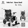 thumbnail image 5 of MediNex Lightweight Foldable Electric Wheelchair for Seniors, All Terrain Motorized Power Wheelchair, 20+ Mile Range, 350 lbs Capacity, 500W Motors, Silver, Wide, 5 of 10