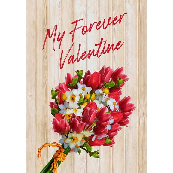 America Forever Flags Double Sided Garden Flag - My Forever Valentine, 12.5 x 18 Inches, Happy Valentine's Day Love Hearts Garden Flag, Seasonal Yard Outdoor Holiday Decorative Flag