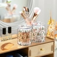 thumbnail image 3 of Yayeee 4 Pack Qtip Holder Bathroom Cotton Swab Canister with Lid Clear Dispenser Set, Nordic Christmas House, 3 of 6