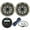 Silver, variant on Kicker Weather-Resistant Marine Gauge Style Bluetooth USB Receiver Bundle Combo with 1 Pair (QTY 2) 6.5" 2-Way 195W Max Coaxial Boat Speakers w/ White Salt Water Grilles, 16-Gauge Wire, Antenna