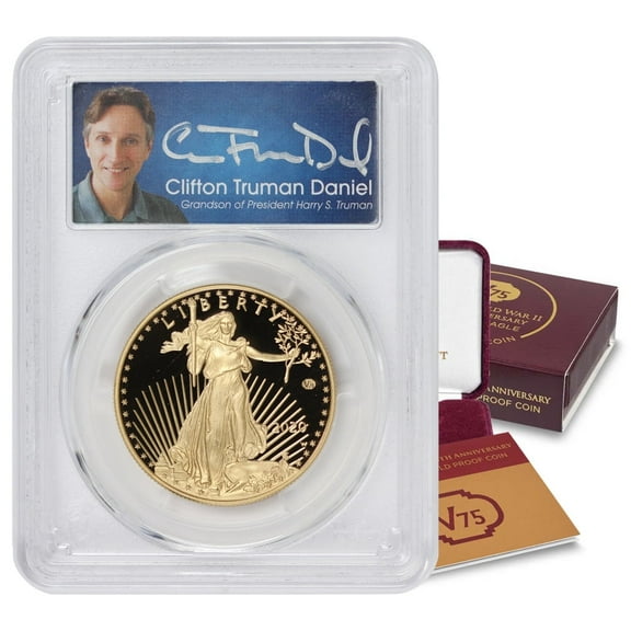 2020-W 1oz American Gold Eagle Proof Coin PR-70 Deep Cameo First Day of Issue v75 Privy Truman Label with Original Box and Certificate of Authenticity $50 PCGS PR70DCAM U.S. Mint