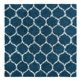 thumbnail image 3 of Unique Loom Trellis Shag Collection Area Rug - Ruby (6' Square Navy Blue/Ivory), 3 of 11