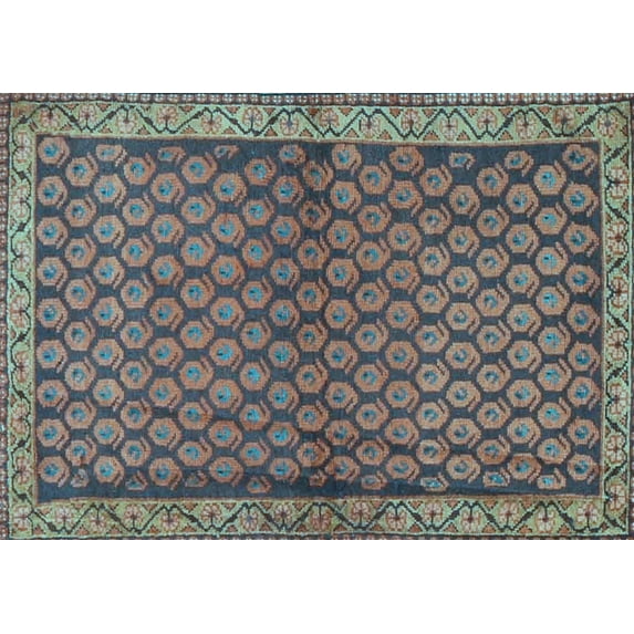 Ahgly Company Indoor Rectangle Persian Light Blue Traditional Area Rugs, 4' x 6'