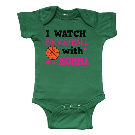 

Inktastic I Watch Basketball with Momma Gift Baby Boy or Baby Girl Bodysuit