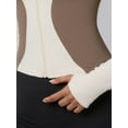 thumbnail image 2 of Top-kevin Women'S Sport Color-Block Jacket with Zipper Long Sleeve Tights Running Fitness Jacket Suitable for Cycling Yoga Sports, 2 of 6