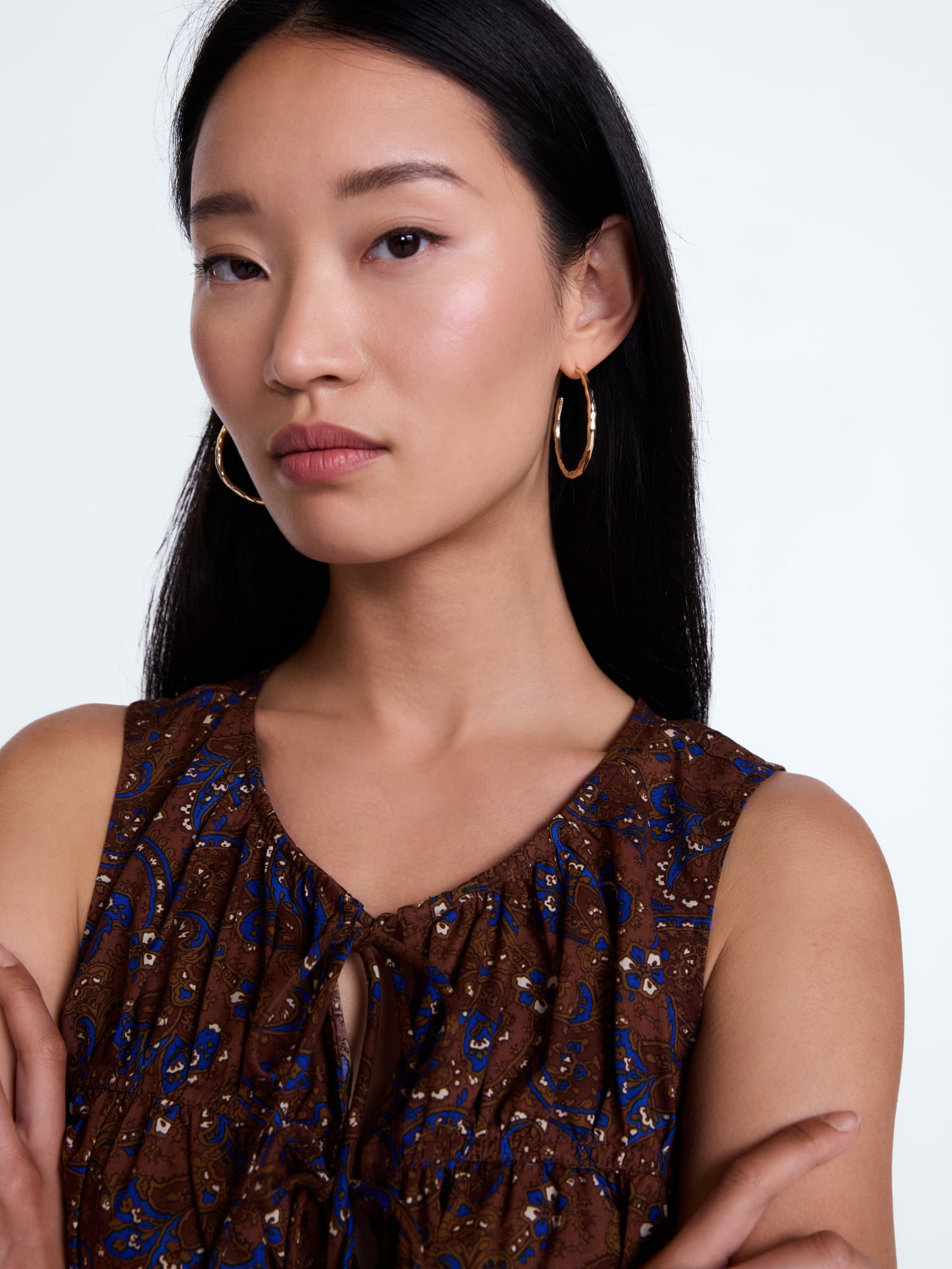 Scenario Textured Hoop Earrings, Gold-Tone, 3-Pair Set