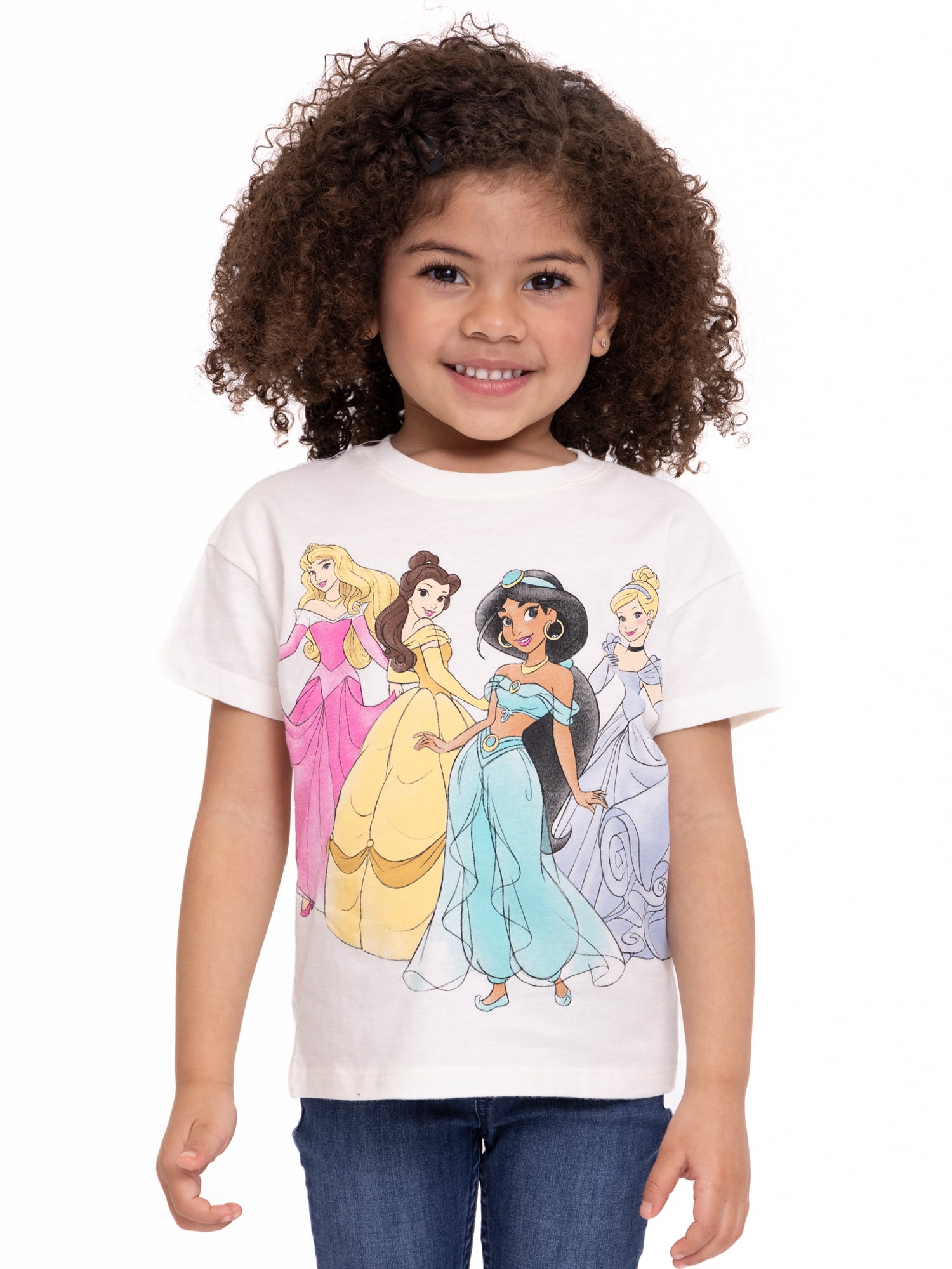 Disney Princess Toddler Graphic Crewneck Tee with Short Sleeves, Sizes 12M-5T