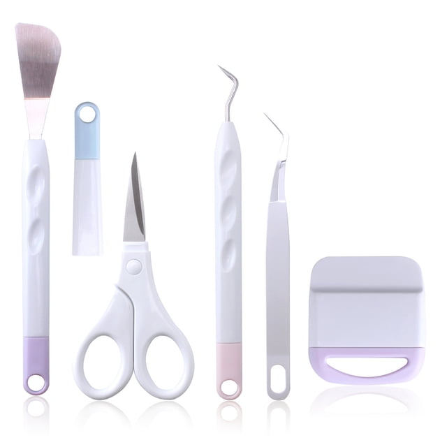 TFixolBasic Tool Set Vinyl Craft Weeding Tool with Weeder Scraper Spatula Tweezers Scissors Removal Tool Kit for Scrapbooking DIY Projects
