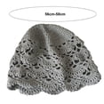 thumbnail image 5 of Tnobhg Ladies Hat Hollow Out Lace Soft Manual Crochet Knitted Soft Elastic Solid Color Breathable Decorative Women Beanie Anti-slip Cap, 5 of 7