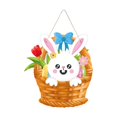 thumbnail image 2 of Letrero de puerta con decoración de Pascua, letrero de Feliz Pascua, placa colgante, conejito de Pascua Estilo H, 2 of 9