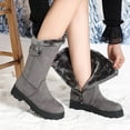 thumbnail image 5 of Daolelai New Autumn and Winter Women's Leather Boots Snow Boots Short Boots Mid-Heel, 5 of 9