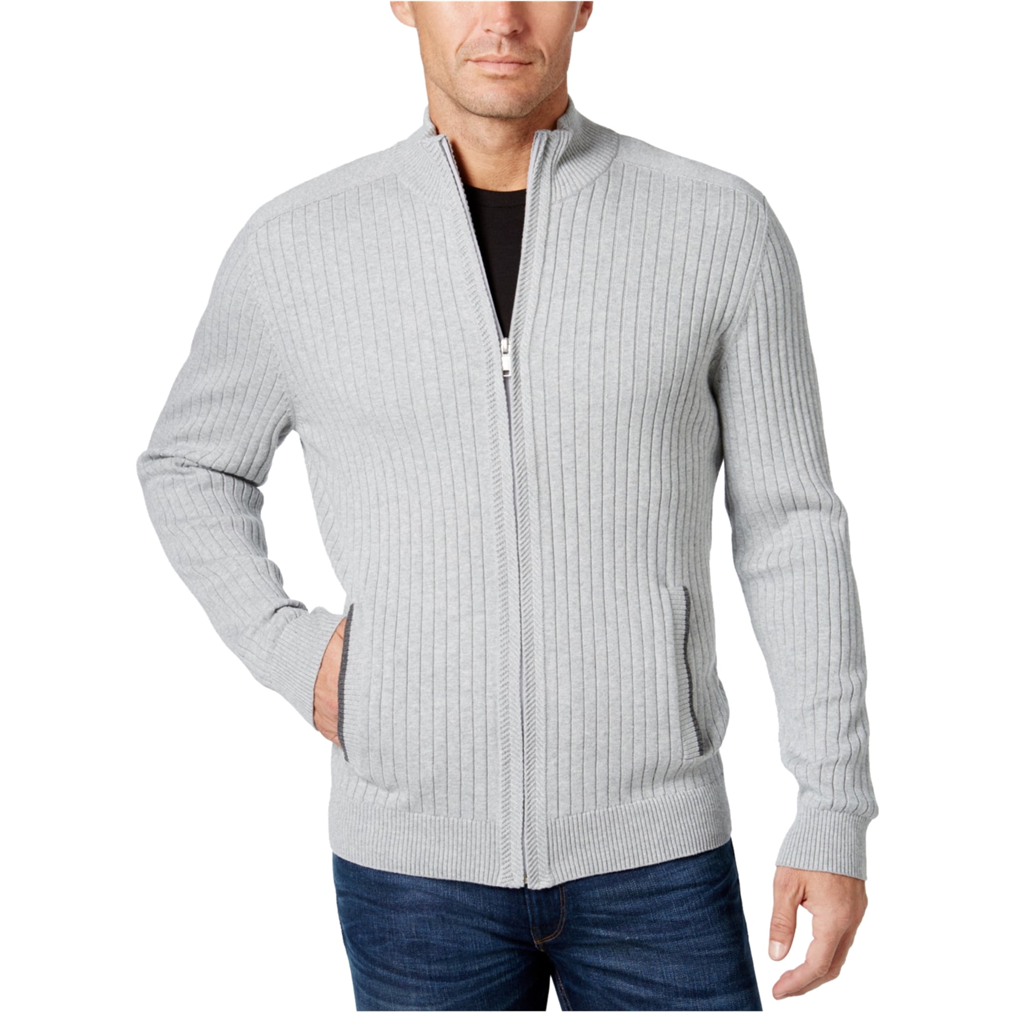 Alfani Mens Full-Zip Knit Sweater 