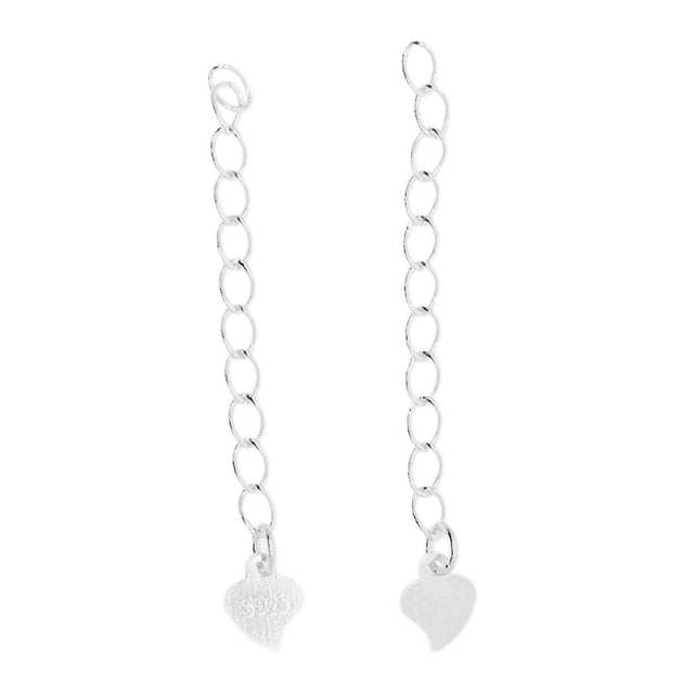 2 Uds Cadenas Extensoras De Plata De Ley 925 Amor Corazón Conectar Cadena Plata Sunnimix Pulseras de cadena de extensión