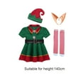 thumbnail image 4 of Conjunto de disfraz de de Navidad, ropa de Cosplay, calcetines, cinturón, sombrero con orejas, conjunto de decoraciones, vestido para puesta en , 140 140 cm hembra, 4 of 9