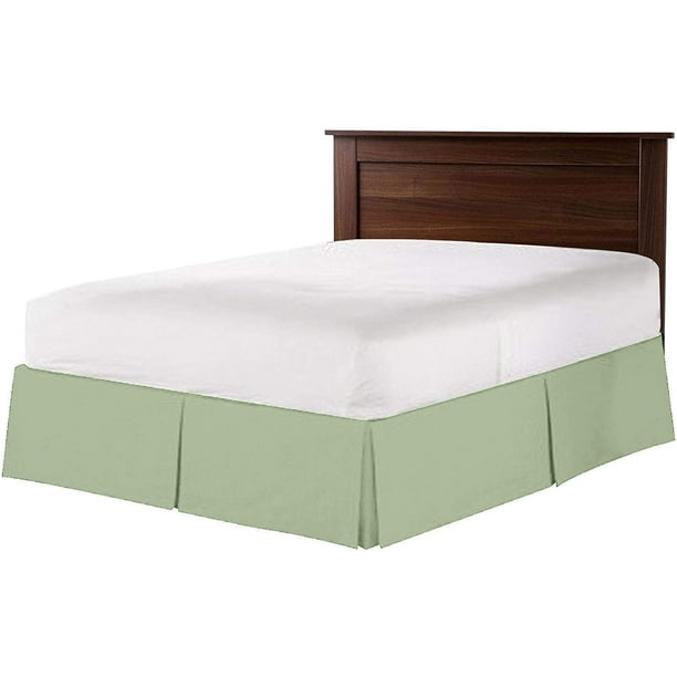 Box Pleated Split Corner Bed Skirt 21 Inch Drop 800 Thread Count 100 Egyptian Cotton Wrinkle And Fade Resistant California King Size 72 X 84 Sage Solid Com Box Pleated Split Corner Bed Skirt 21, 21 Inch Drop King Size Bed Skirt