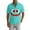 Tops-A509Multicolor, variant on Beach Shirts Monster Face Graphic Print Turn Down Collar Funny Shirts Scary Button up Short Sleeve Shirts Halloween Party Holiday Festival