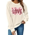 thumbnail image 6 of Valentines Sweatshirts for Women Cute Crew Neck Sweatshirt Heart Print Long Sleeve Shirt Fashion Trendy Outfits, 6 of 7