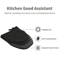 thumbnail image 3 of 1 Pair Short Oven Mitts, Heat Resistant Silicone Kitchen Mini Oven Mitts for 500 Degrees, Non-Slip Grip Surfaces, 3 of 5