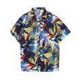 thumbnail image 1 of Camisas Para Hombre Manga Larga De AlgodóN Camisetas para hombres Primavera Cuello de los hombres Turndown Manga corta Casual Blusa suelta Camisas impresas (Yellow, 4XL), 1 of 4