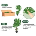 thumbnail image 2 of 6FT Realistic Artificial Monstera Deliciosa Plant in Pot - UV Resistant Bendable Stems - Weighted Ceramic Base - Zero Maintenance Faux Floor Tree - Color: 6FT, 2 of 8
