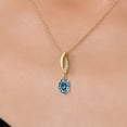 thumbnail image 3 of Gem Stone King 14K Yellow Gold Persian Blue Moissanite and Lab Grown Diamond Pendant Necklace for Women | 1.41 Cttw | Gemstone Birthstone | Oval 8X6MM | With 18 inch Chain, 3 of 6