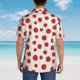 thumbnail image 4 of Balery Abstract Red Polka Dot Camisas hawaianas de manga corta para hombre, camisas playeras de corte holgado, camisas de vacaciones con botones,3X-Large, 4 of 7