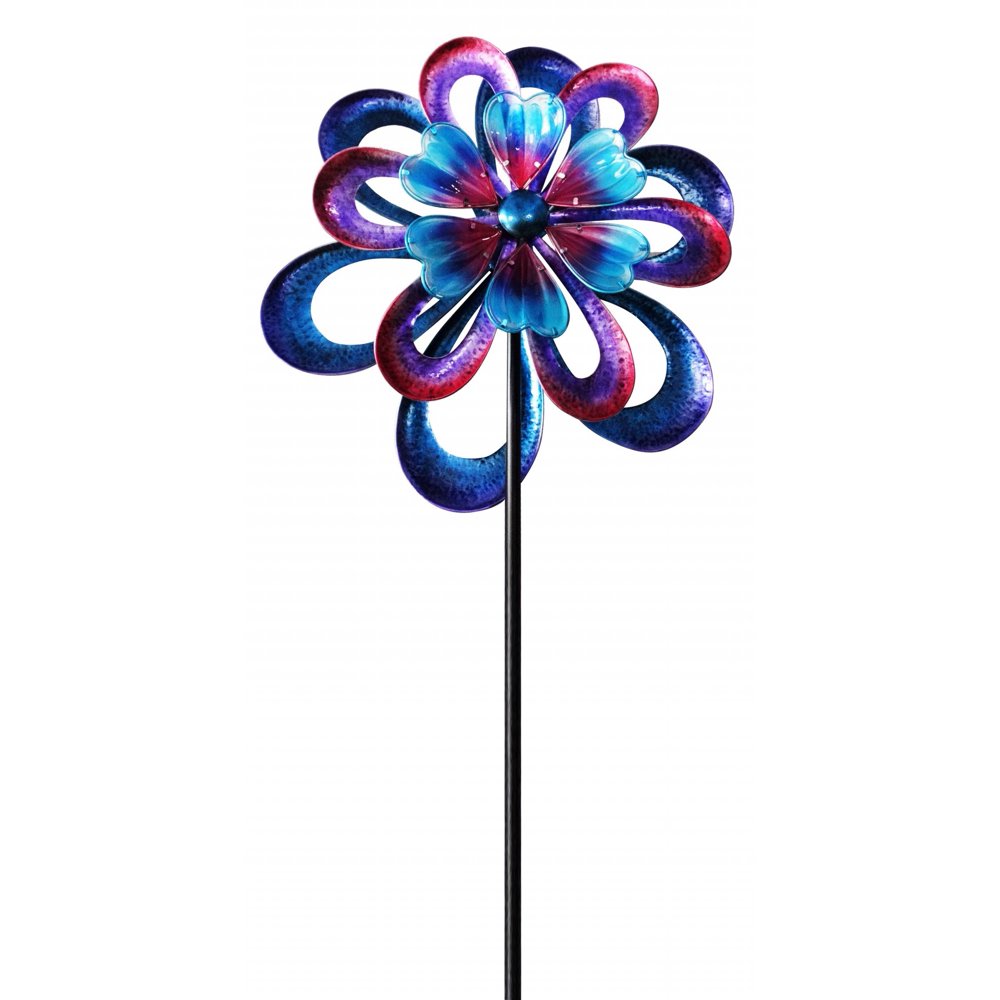 94 Inch Metal Round Flower Spinning Garden Stake