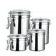 thumbnail image 5 of Frascos de acero inoxidable para almacenar alimentos con tapas herméticas para café, té, harina, azúcar y organización de la despensa. Juego de 4 botes de cocina herméticos Aestivo | B |, 5 of 7