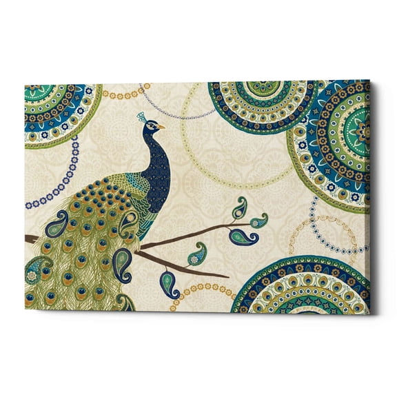Epic Graffiti 'Peacock Paradise I' by Veronique Charron, Canvas Wall Art, 26"x18"