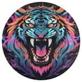 thumbnail image 3 of Tiger Animal Graffiti Washable Round Rug -Circle Area Rugs for Nursery Bedroom, Vintage Non Slip Non Shedding Low Pile Carpet for Living Room Coffee Table Entryway, 3 of 6