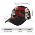 thumbnail image 3 of Baseball Cap, Red And White Screaming Demon Skull Trucker Hats Women Dad Hat for Workouts - Baseball hat Adjustable Size, 3 of 7