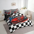 thumbnail image 3 of Homewish Racing Car 7-Piece Twin Bedding Sets,Classic Checkered Bedding Comforter Set,Extreme Sport Game Sheet Sets For Boy Teens,Uxury Bedroom Decor Reversible, 3 of 8