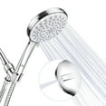 thumbnail image 1 of 6-Setting Shower Head with Connecting Hose, 4.8" High Pressure Detachable Hand Held Shower Head, 1 of 8