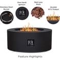 thumbnail image 4 of Real Flame Aegean 36" Round Steel Propane or Natural Gas Fire Pit Table in Black, 4 of 9