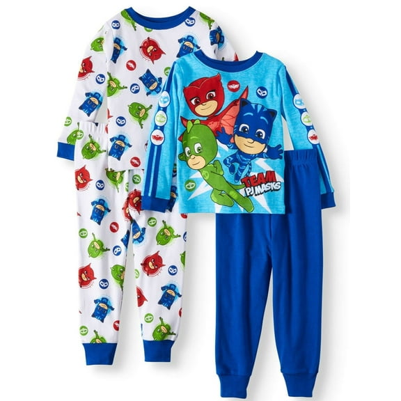 PJ Masks 4 PC Long Sleeve Tight Fit Cotton Pajama Set Boy Size 5T