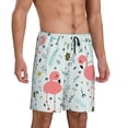 thumbnail image 2 of Kdxio Cute Flamingo Print Mens Sleep Shorts Bottoms Soft Comfy Pajama Wear Pants with Drawstring Pockets, 2 of 7