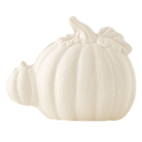 Ceramic Pumpkin Table Decoration, Halloween Ornament for Home Decor, Sturdy Ceramic Craft Smooth Finish for Halloween and Thanksgiving Festivities, 4.8x2.4x3.8"