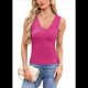 thumbnail image 1 of Camiseta Sin Mangas de Entrenamiento Informal de Verano para Mujer, con Cuello en V, Color Rosa, Talla XL, 1 of 10