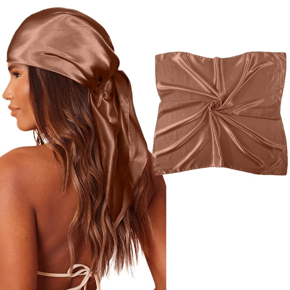 Large Square Satin Head Scarf Silk Hair Bandanas Sleeping Wraps for Women Elegant Style Headwear