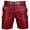 Wine, variant on Men's PU Faux Leather Flap Pocket Cargo Shorts Slim Fit Elastic Waist Straight Leg Shorts Streetwear No Belt Wine