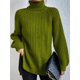thumbnail image 3 of Suéter holgado de cuello alto de invierno para mujer, jersey elegante con mangas caídas y abertura lateral, jerséis elegantes estilo Harajuku vintage, tops de punto de gran tamaño, 3 of 5