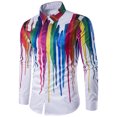 thumbnail image 4 of Camisetas de Teñido Anudado Para Hombre, Camisas de Vestir Coloridas Con Arco Iris, Camisas Informales de Manga Larga Con Botones Florales Odeerbi ODB-6, 4 of 7