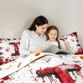 thumbnail image 4 of Feelyou Initial I Letter Twin Bedding Sets 7-Piece, Halloween Hand Print Bedding Comforter Set, Child Teens Boys Girls Reversible Sheet Sets, Breathable Home Decor, 4 of 7