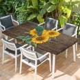 thumbnail image 2 of Sunflower Table Cloths for 5 Foot Rectangle Tables, Yellow Summer Botanical Butterfly Wooden Vintage Patio Waterproof Elastic Fitted Tablecloths, Washable Rectangular Table Cover for Camping, 2 of 8