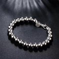 thumbnail image 2 of 925 Sterling Silver Beaded Bracelet, Round Ball Chain, Lobster Clasp 8, 2 of 3