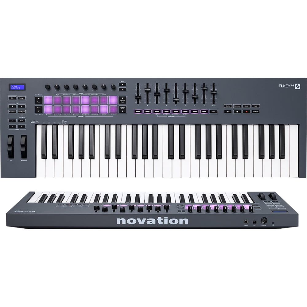 Novation AMS-FLKEY-49 FLkey 49 USB MIDI Keyboard Controller Bundle with 2 YR CPS Enhanced Protection Pack