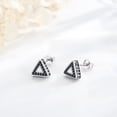 thumbnail image 6 of Midir&Etain Viking Earring 925 Sterling Silver Triangle Stud Earrings Gothic Punk Earrings Norse Rune Jewellery for Men Women Gifts Birthday, 6 of 7