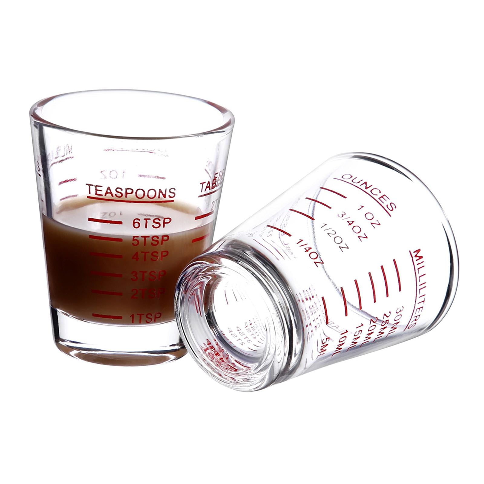 TISHITA 3x2Pcs Coffee Measuring Cup Mini Measuring Cups Clear for Party Home Bar
