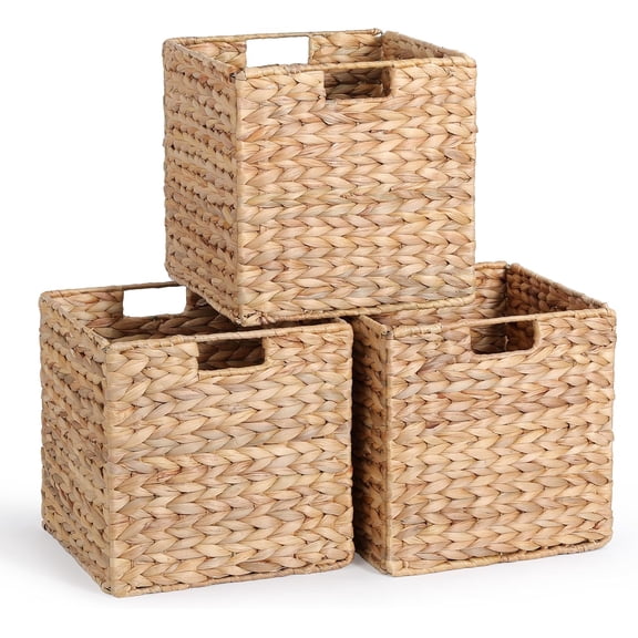 12 X 12 X Storage Baskets with Wicker Storage Baskets for 12in, Water Hyacinth