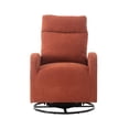 thumbnail image 4 of Upholstered Swivel Glider Chair for Nursery, Modern Glider Accent Chair Padded Seat with High Backrest Armchair Comfy Side Chair for Living Room Bedroom Offices, Orange, 4 of 8